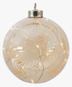 Plume Etched Bauble with LED in Amber