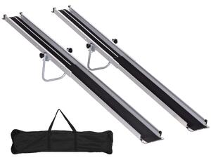 HOMCOM 2PCS Telescopic Wheelchair Ramp, Folding Aluminium Door Threshold Ramps with Non-slip Surface, Carrying Bag, 44L x 19.5Wcmm Aosom UK