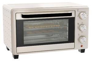 HOMCOM Mini Oven, 21L Countertop Electric Grill, Toaster Oven with Adjustable Temperature, Timer, Baking Tray and Wire Rack, 1400W, Cream Aosom UK