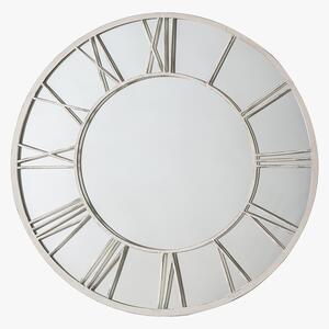 Tick Tock Outdoor Mirror in Distressed White