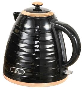 HOMCOM Electric Kettle, 1.7L, Fast Boil, 3kW Water Kettle with Removable Washable Anti-scale Filter, Auto Shut-off, Black Aosom UK