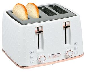HOMCOM Four-Slice Honeycomb Toaster - White
