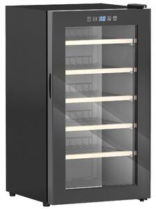 HOMCOM 41 Bottle Wine Fridge, 91L Wine Cooler with Glass Door, Touch Control, LED Light, Black Aosom UK