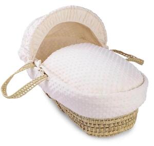 Clair de Lune Cream Dimple Palm Moses Basket - Cream