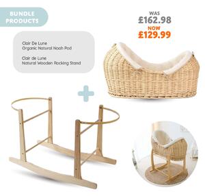 Clair de Lune Noah Moses Basket with rocking stand - Natural