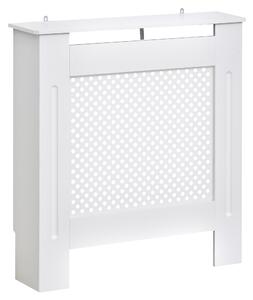 HOMCOM Modern Radiator Cover, Wooden Heating Cabinet, Grill Style Diamond Design, Painted White, Small Aosom UK