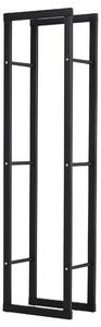 HOMCOM 150cm Tall Metal Firewood Log Holder Rack Double Tier w/ Balanced Base Side Rails Indoor Outdoor Traditional Fireplace Log Storage Cradle