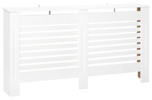 HOMCOM MDF White Painted Radiator Cover Slatted Cabinet Shelving Display Horizontal Style Modern Piece 172L x 19W x 81H cm