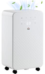 HOMCOM 12L/Day Dehumidifier Clothes Dryer, Quiet Compact Dehumidifier with 24H Timer, 5 Modes, 12L/Day, for Home Laundry, White Aosom UK
