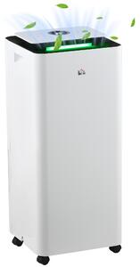 HOMCOM 3500mL Dehumidifier for Bathroom, with Air filter, 24H Timer, 5 Modes, 16L/Day, for Home Laundry, White Aosom UK