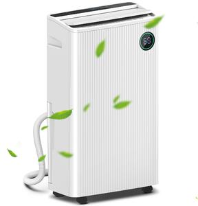 HOMCOM 5500mL Quiet Compact Dehumidifier with Air Purifier, 24H Timer, 5 Modes, 16L/Day, Electric Moisture Air Dryer for Home Laundry Basement, White Aosom UK