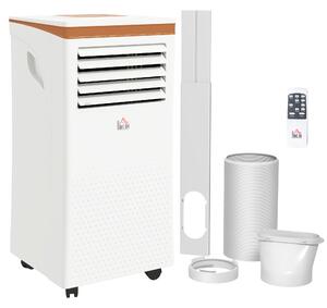 HOMCOM 7000 BTU 4-In-1 Compact Portable Mobile Air Conditioner Unit Cooling Dehumidifying Ventilating w/ Fan Remote LED Display Aosom UK
