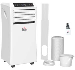 HOMCOM Mobile Air Conditioner with Remote Control, Timer, Cooling Dehumidifying Ventilating, LED Display White - 1003W Aosom UK