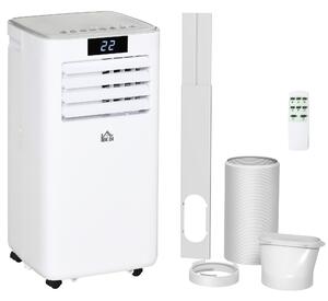 HOMCOM 7000 BTU Mobile Air Conditioner Portable AC Unit for Cooling Dehumidifying Ventilating w/ Remote Controller, LED Display, Timer Aosom UK