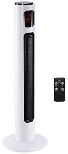 HOMCOM Freestanding 38'' Tower Fan with 3 Speeds, 3 Modes, 12h Timer, 70 Degree Oscillation, LED Panel, Remote Control, White Aosom UK