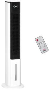 HOMCOM Portable Air Cooler 42", Evaporative Ice Cooling Fan, Humidifier, Water Conditioner w/ 3 Modes, Remote Control, Timer, White Aosom UK