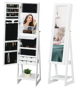 HOMCOM Jewellery Cabinet with LED Light, 2 Mirrors, Drawers, Hooks, Shelves, Make-Up Vanity Dresser, Adjustable, White. Aosom UK