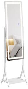 HOMCOM Full Length Dressing Mirror with LED Lights, Adjustable Colour Temperature, Storage Shelf, Ideal for Outfit Checks Aosom UK