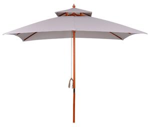 Outsunny 3 x 3 (m) Garden Umbrella, Large Parasol, Outdoor Sunshade Canopy with Double Tier, Grey