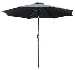 Outsunny Large Garden Parasol, Tilting Garden Umbrella with 8 Ribs, Crank Handle for Outdoor Shade on Balcony and Garden, Black Aosom UK