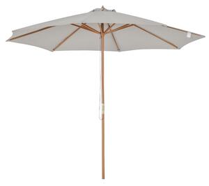 Outsunny 3m Fir Wooden Garden Parasol Bamboo Sun Shade Patio Outdoor Umbrella Canopy, Grey Aosom UK