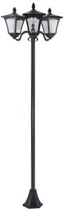 Outsunny 3-Solar Powered Lamp Post, IP44, 51.5Lx47Wx182.5H cm-Black Aosom UK