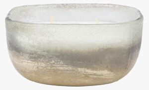Glow 4 Wick Candle in White and Silver, Medium