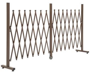 Outsunny Expanding Trellis Fence Freestanding Movable Fence Foldable Garden Screen Panel Aluminium, 405cm x 103.5cm, Dark Brown Aosom UK