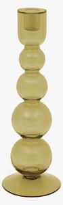Lucia Glass Taper Candlestick in Olive