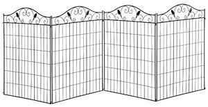 Outsunny Garden Decorative Fence 4 Panels 44in x 12ft Metal Wire Landscape Border Edging Aosom UK