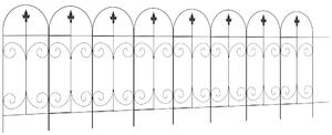 Outsunny 8PCs Decorative Garden Fencing, Rustproof Metal Wire Picket Fence Panels, Landscape Flower Bed Border Edging, Black Aosom UK