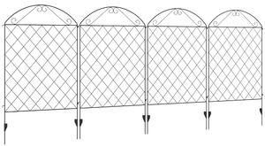 Outsunny Decorative Fence, 43in x 11.5ft Outdoor Picket Panels, 4PCs Rustproof Metal Wire Landscape Flower Bed Border Edging, Black Aosom UK