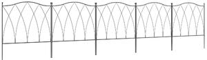 Outsunny Garden Fencing: Rustproof Metal Picket Panels, Landscape Edging & Animal Barrier, Set of 5, Black Aosom UK