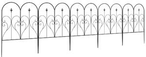 Outsunny Garden Decorative Fences, Heart-shaped Garden Trellis Panels, Landscape Flower Bed Border Edging, Set of 5, Black Aosom UK