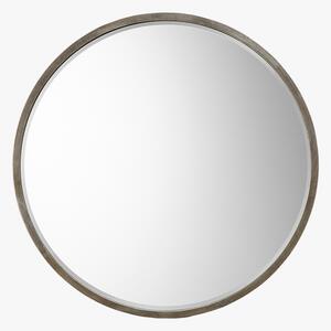 Newport Round Mirror in Antique Silver, Large