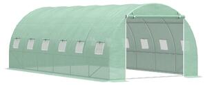 Outsunny 6 x 3 x 2 m Eco Friendly Greenhouse, Large Walk-In Greenhouse with Steel Frame and Windows, Green Aosom UK