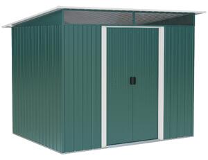 Outsunny Pent Roofed Metal Garden Shed House Hut Gardening Tool Storage w/ Ventilation 260L x 194W x 200H cm Aosom UK