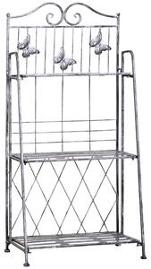 Outsunny Indoor Outdoor Freestanding 3-Tier Garden Plant Stand Metal Flower Display Rack for Potted Plants Balcony Décor 44L x 25W x 96H cm Aosom UK