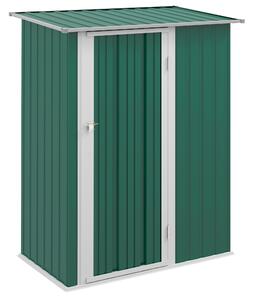 Outsunny 4.7ft x 2.8ft Garden Shed Steel Storage Shed Outdoor Equipment Tool Sloped Roof Door w/ Latch Weather-Resistant Paint Green