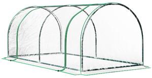 Outsunny Transparent Grow House: Steel-Framed Tunnel Greenhouse with PE Cover, 200 x 100 x 80 cm Aosom UK