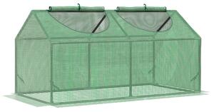Outsunny Mini Greenhouse, Small Plant Grow House for Outdoor with Durable PE Cover, Observation Windows, 119 x 60 x 60 cm, Green Aosom UK