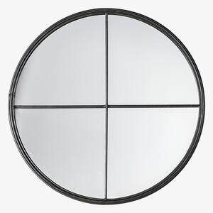 Talon Crittal Window Style Round Mirror in Black