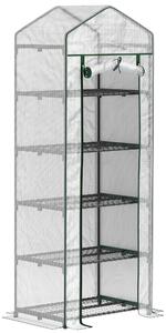 Outsunny 193cm Five Shelf Mini Greenhouse - White