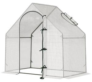 Outsunny Walk-In Greenhouse Vegetable Plant herb Garden Grow House w/ Window Roll-Up Door Steel Frame All-Year, 180x100x168cm, White Aosom UK