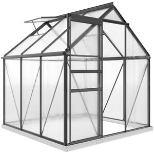 Outsunny 190 x 190cm Walk-In Polycarbonate Greenhouse - Grey