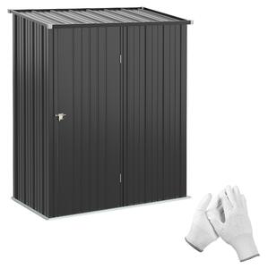 Outsunny 5.3ft x 3.1ft Outdoor Storage Shed, Garden Metal Storage Shed w/ Single Door for Backyard, Patio, Lawn, Charcoal Grey Aosom UK
