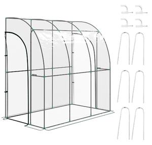 Outsunny 214cm x 118cm Walk-In Lean To Greenhouse, with Accessories Aosom UK