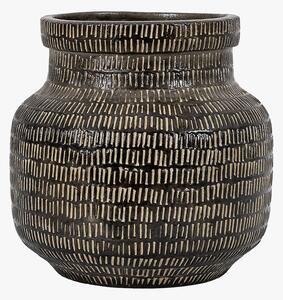 Score Wide Vase in Black