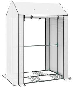 Outsunny Mini Greenhouse with 4 Wire Shelves Portable Garden Grow House Upgraded Tomato Greenhouse with Roll Up Door and Vents, 100 x 80 x