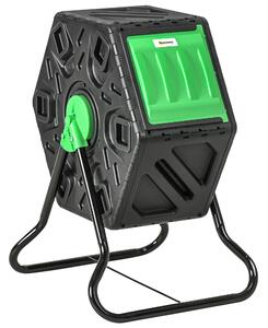 Outsunny 65L Garden Compost Bin, Single Chamber Rotating Composter, Compost Maker with 48 Ventilation Openings and Steel Legs Aosom UK